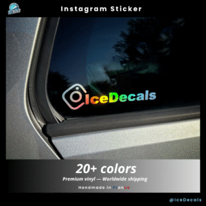 Sticker Instagram personnalisé sur vitre arrière voiture